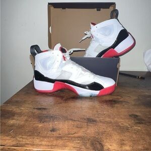 Nike Kids White, Black, and Red Sneakers